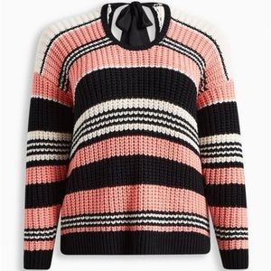 NWT Torrid Cable Pullover Tie Back Sweater